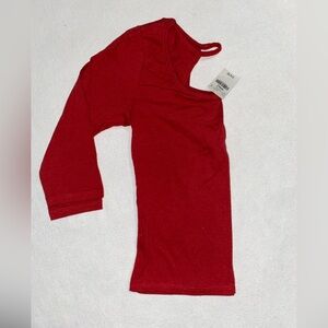 Red Mid Sleeve Crop Top